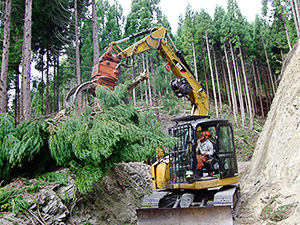 グラップル集材